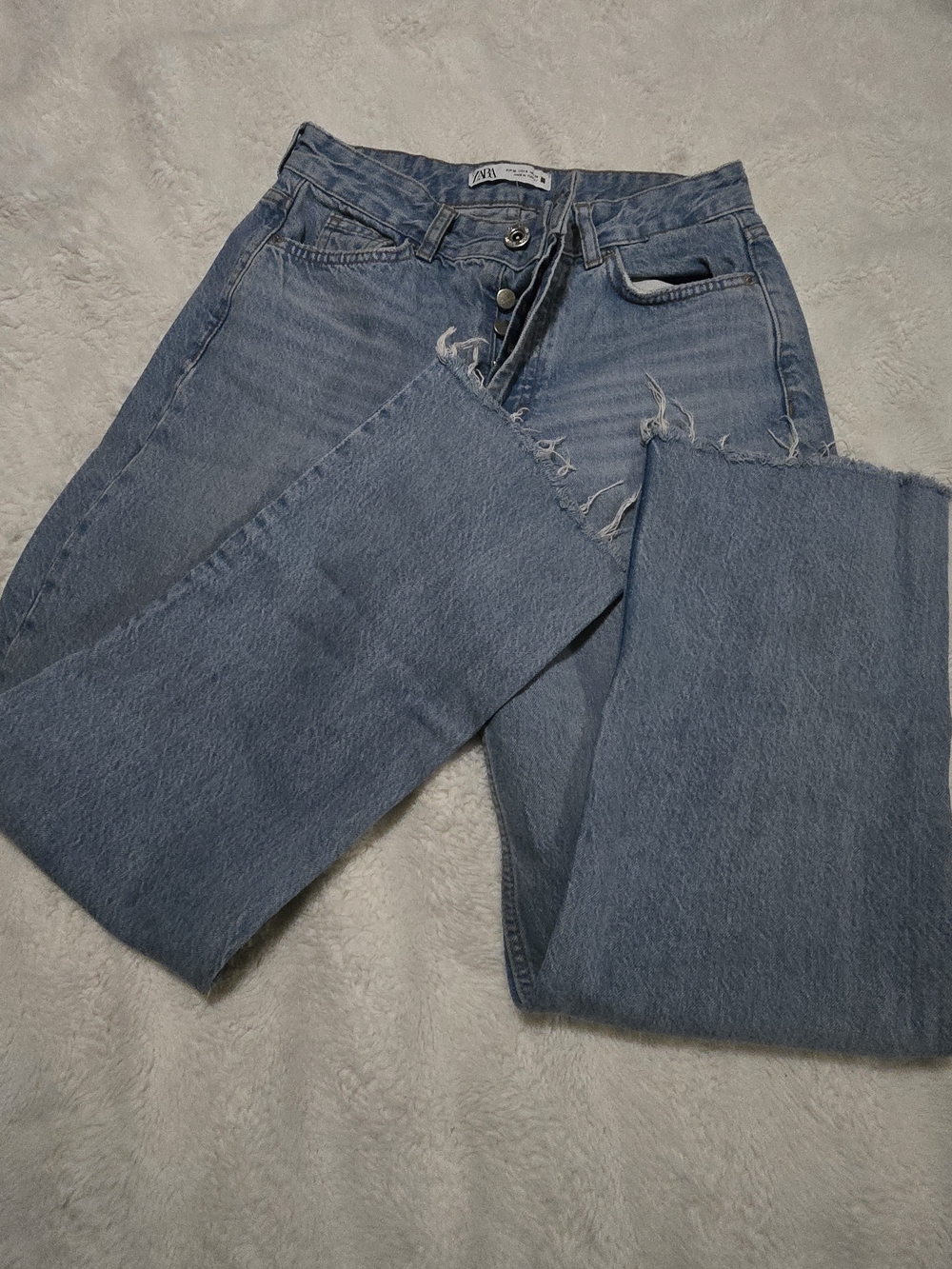 Zara Light Blue Straight Leg Women's Jeans
